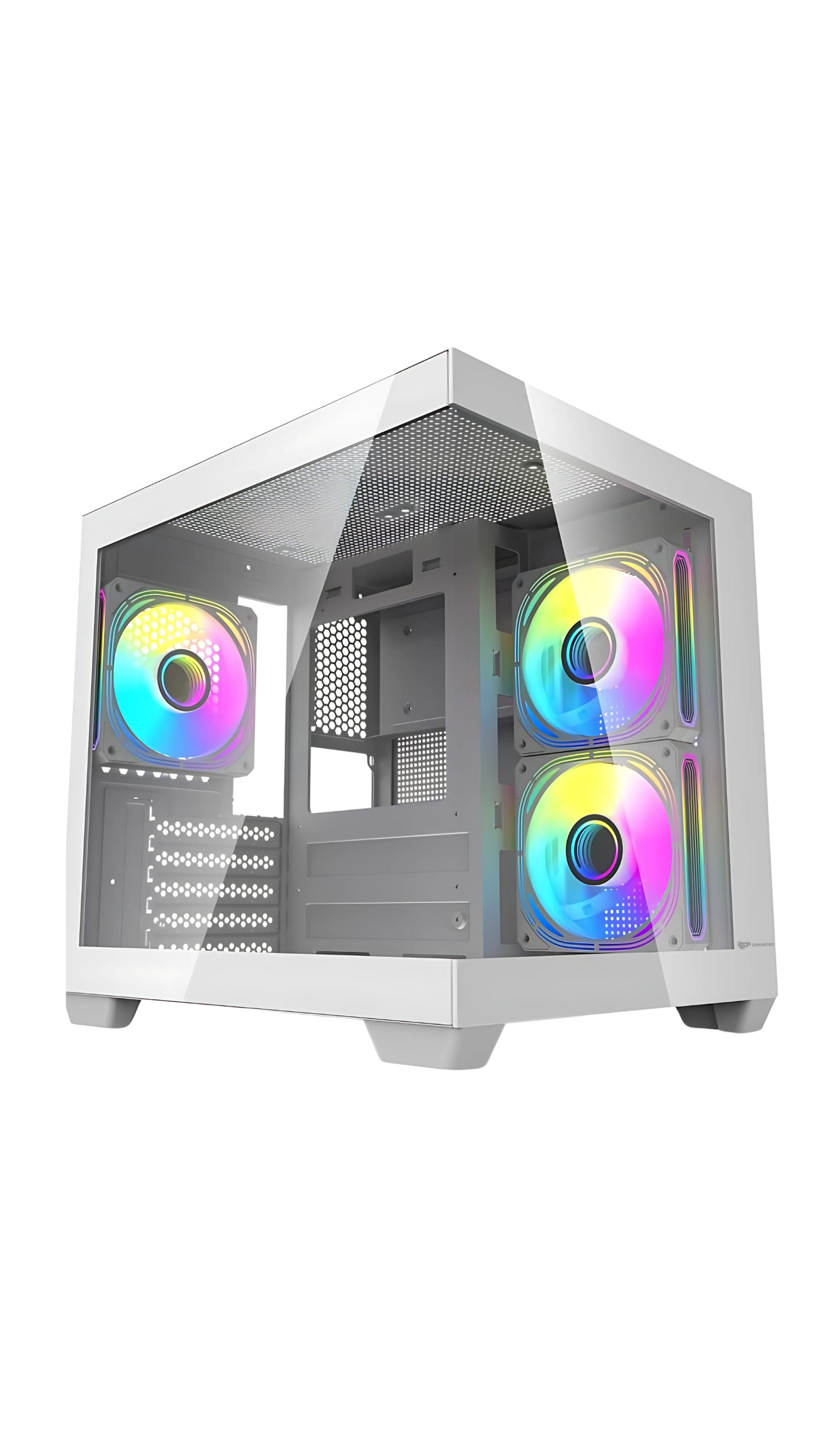 CASING SANURPRO GAMING GLASS N275BK-1 BLACK (MICRO-ATX/MINI-ITX)